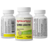 Botella Heartland Pharma Senna con 100 tabletas, fórmula vegetal natural.