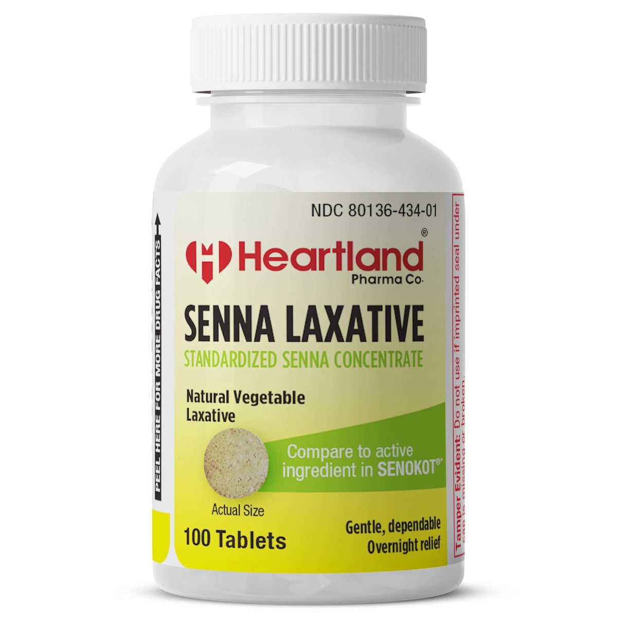 Heartland Pharma Senna tableta de 8,6 mg para estreñimiento ocasional.