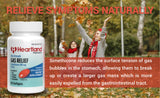 Heartland Pharma Simethicone 180 mg, dosis tras la comida, apoyo cómodo para el malestar digestivo.
