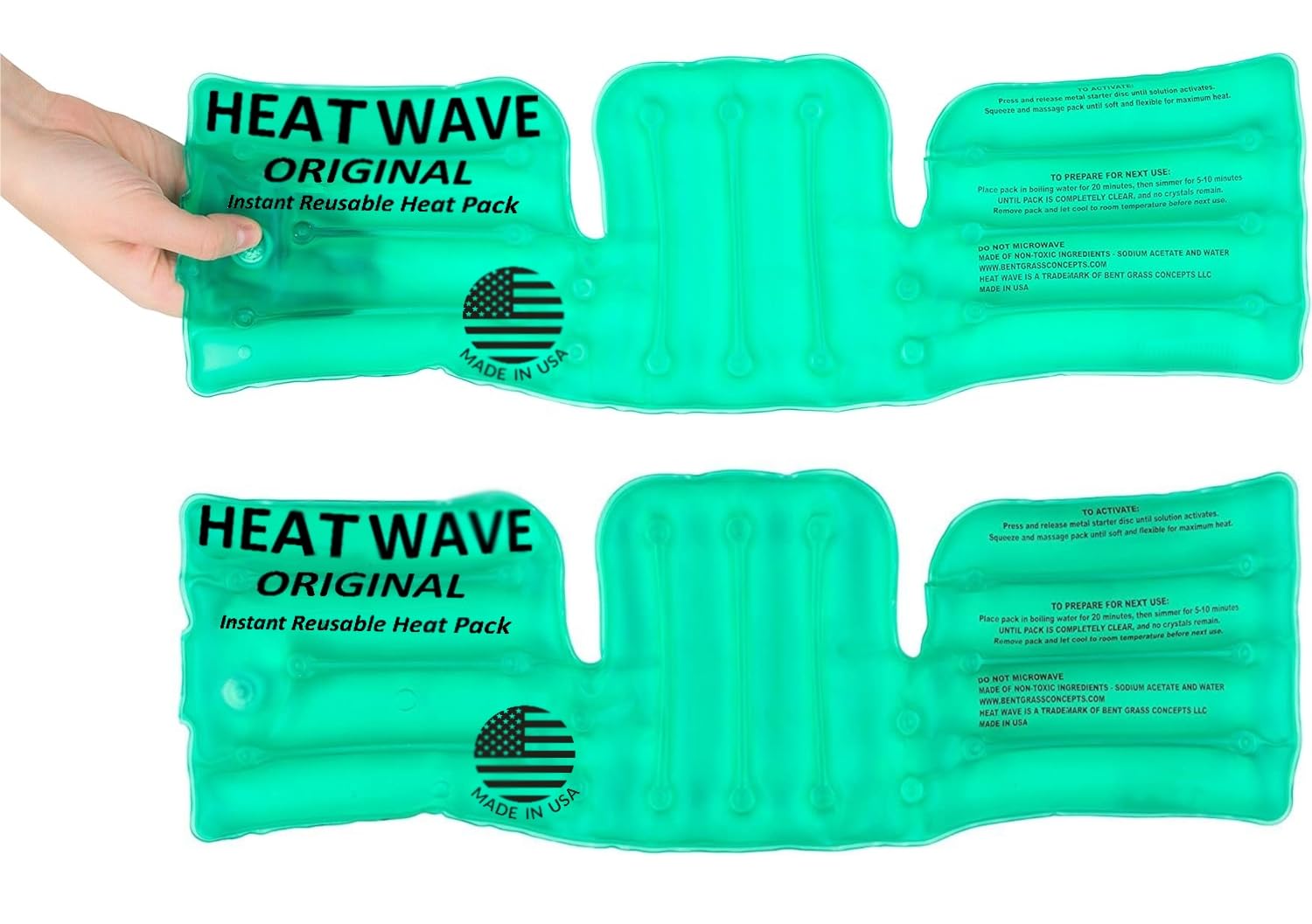 Heat Wave calentador instantáneo con clic para espalda hombro cuello, uso cómodo en casa