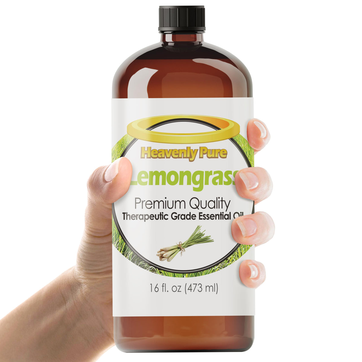 HEAVENLY PURE Aceite Esencial de Limon Hierba en botella ámbar para aromaterapia