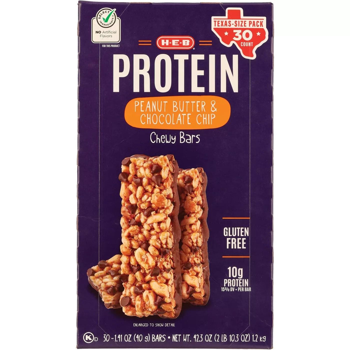 HEB barra proteína cacahuate chocolate, snack rápido que ofrece energía y sacia entre comidas.
