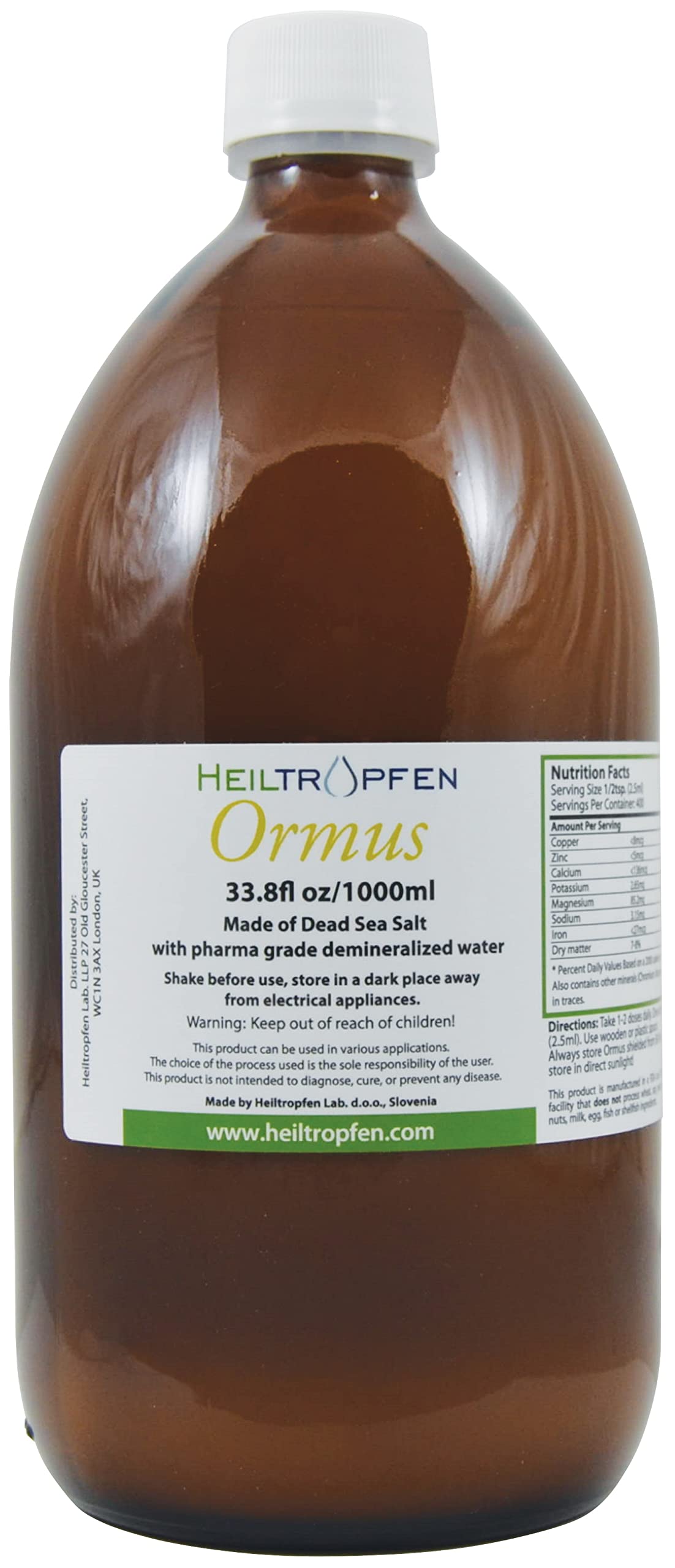 Heiltropfen Ormus: botella oscura que protege la pureza y la potencia del producto