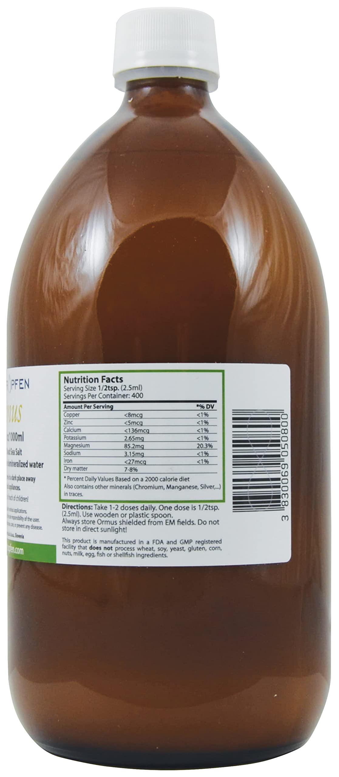 Heiltropfen Ormus: empaque de vidrio ámbar que conserva la pureza