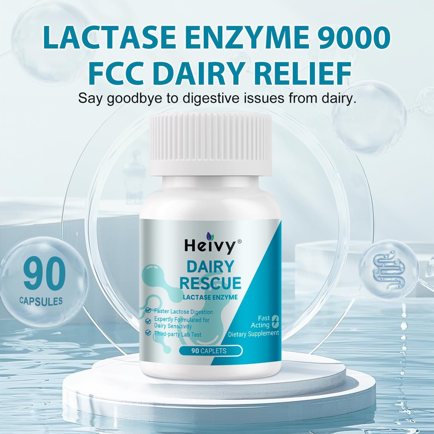 Heivy Lactase Enzyme: apto para mayores y niños, opción suave.