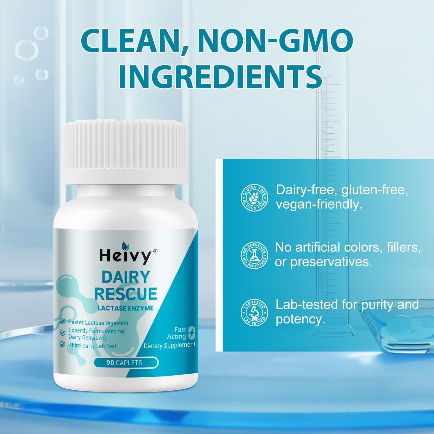 Heivy Lactase Enzyme: presentación doble para ahorro y uso continuo.