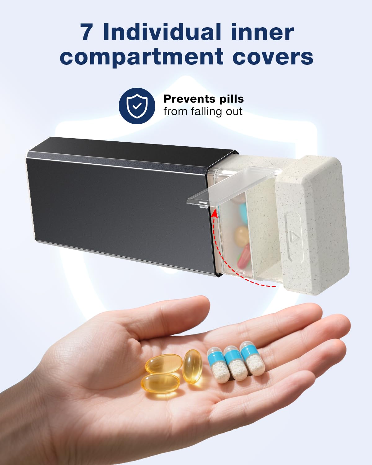 Pastillero HEIYING con compartimentos bien diferenciados para organización