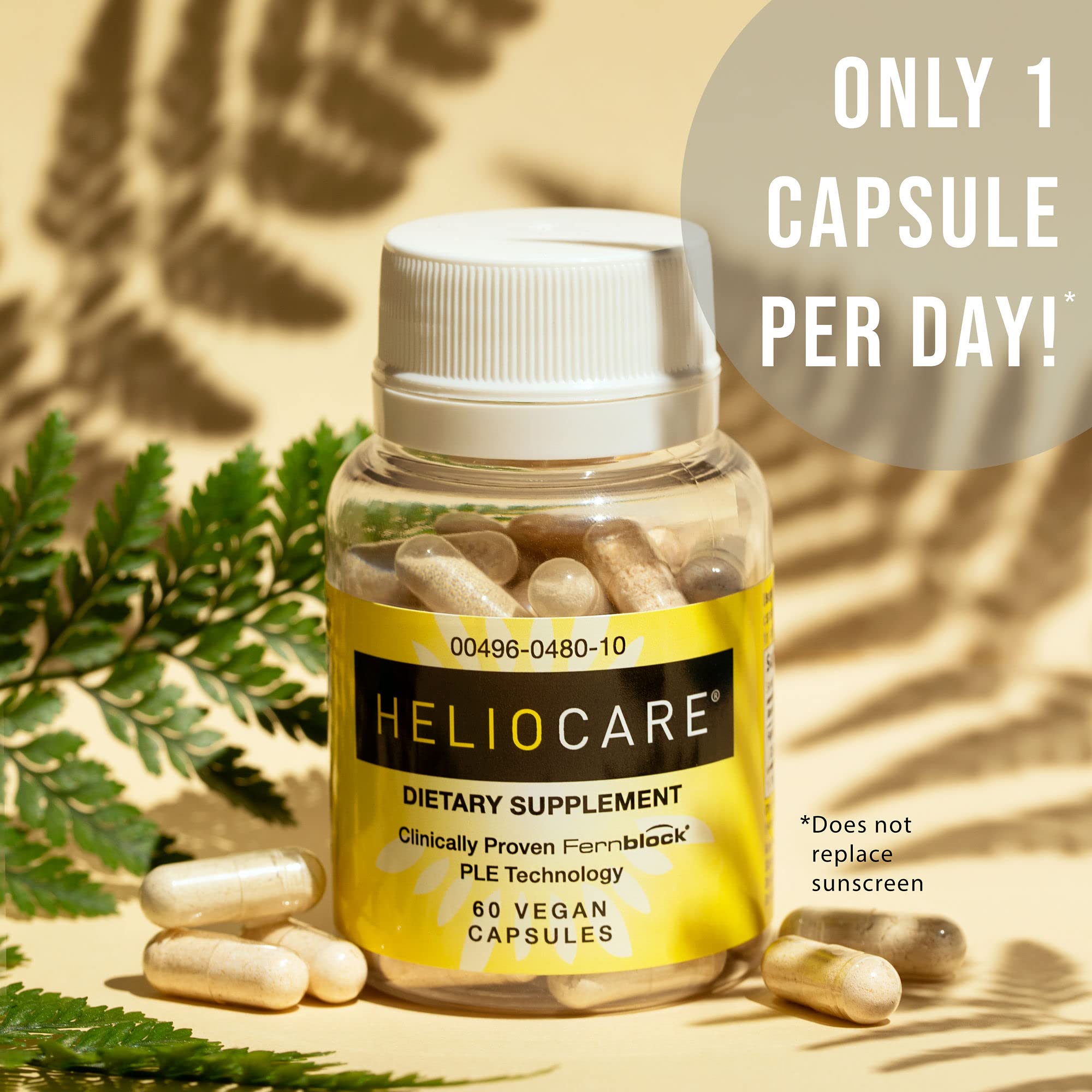 Heliocare dosis diaria-1 cápsula: ingesta sencilla cada mañana.