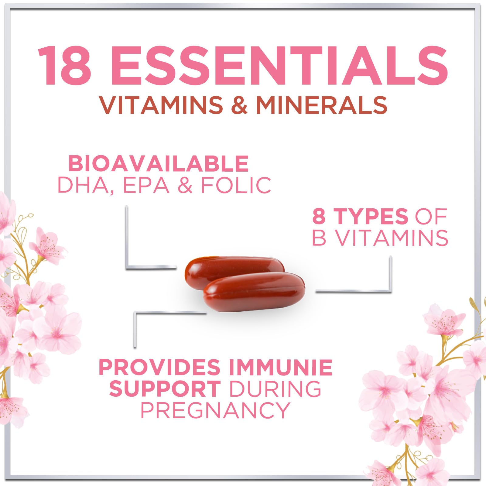 Hello Lovely! Etiqueta clara de vitaminas A, C, D e hierro.