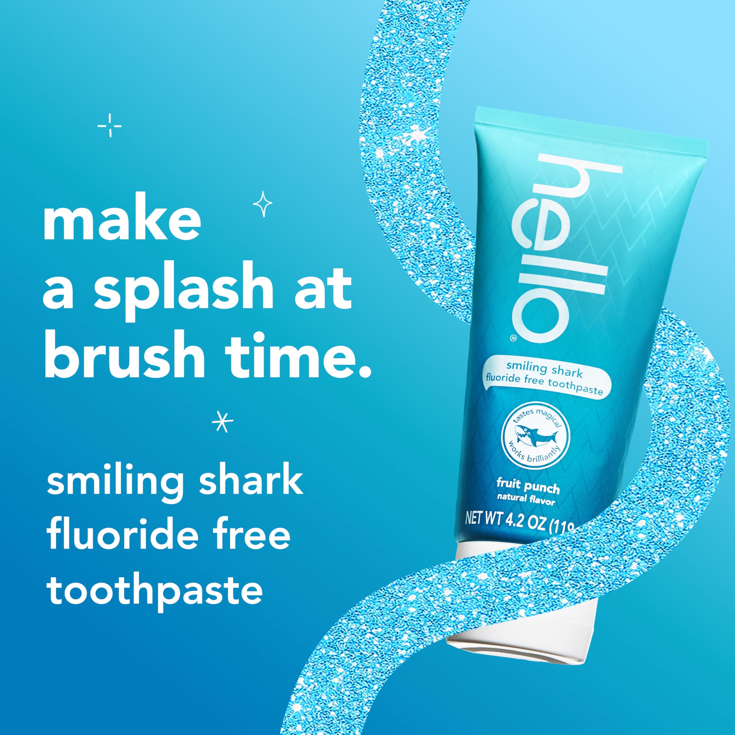 Pack de tres tubos Hello Smiling Shark, opción práctica para la rutina diaria de los niños