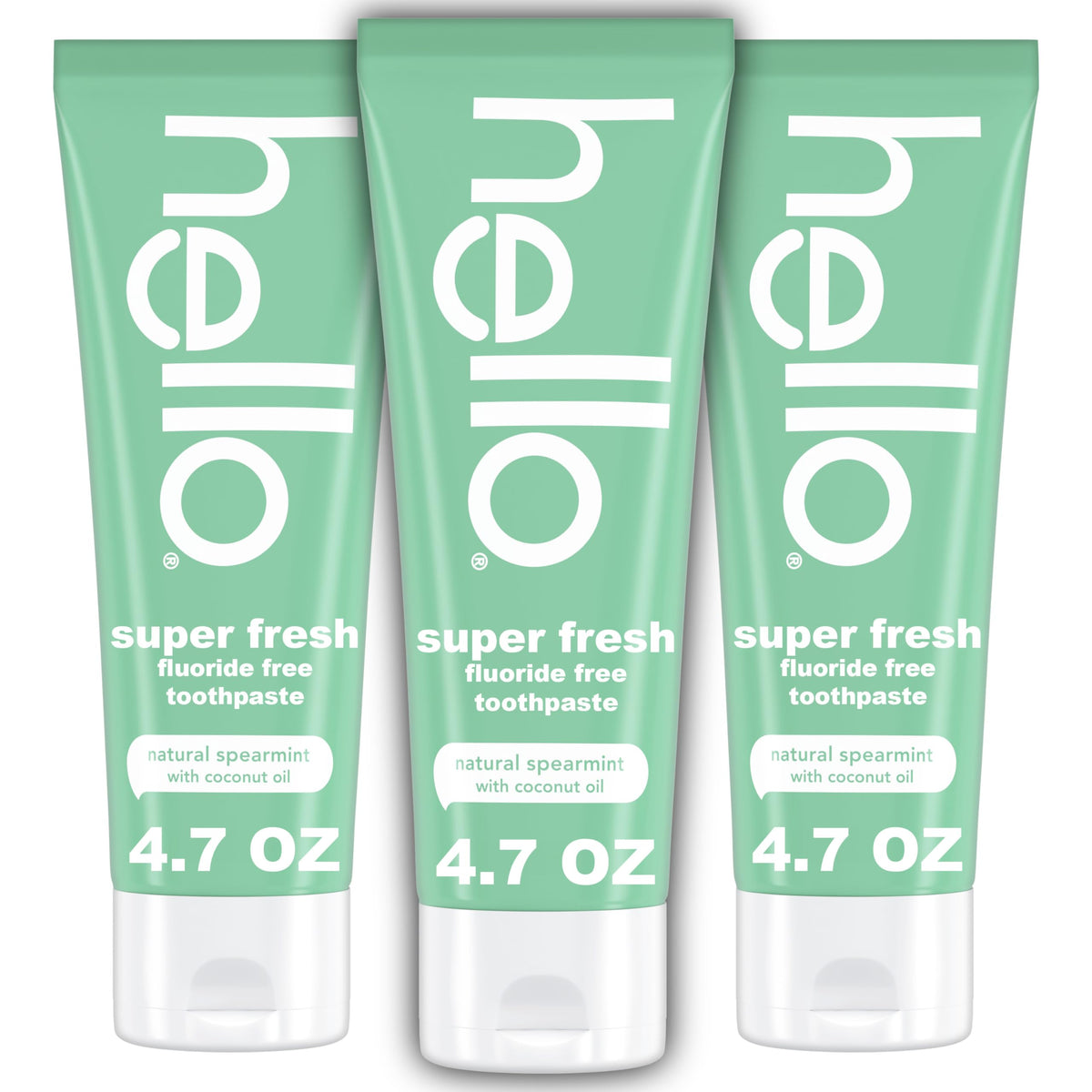 hello dentífrico sin fluor, tubos de menta natural, frescura diaria
