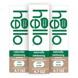 hello tres tubos de pasta de dientes blanqueadora natural con menta
