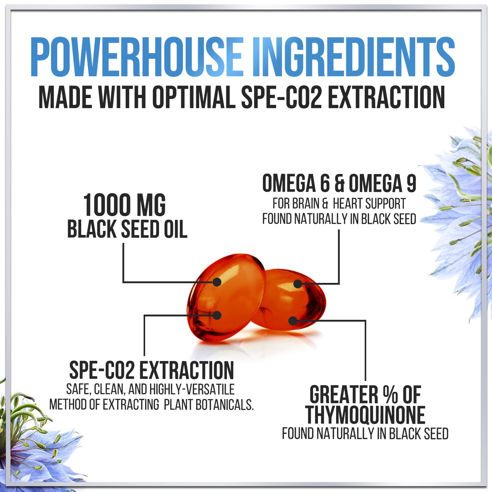 Hello Lovely! Etiqueta describe pureza y origen estadounidense del aceite de Nigella sativa.