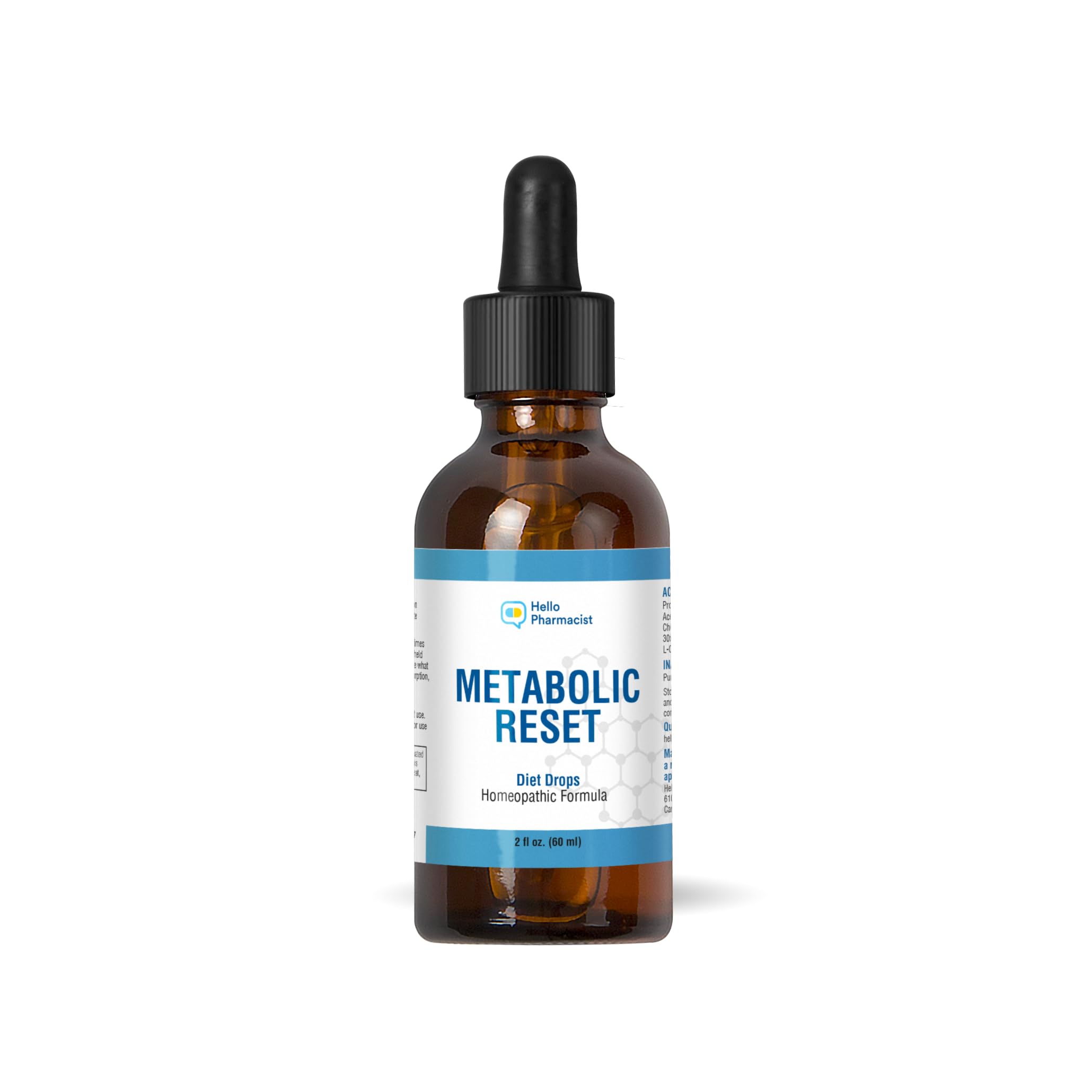 HelloPharmacist Gotas metabólicas, botella para uso diario y claridad metabólica.