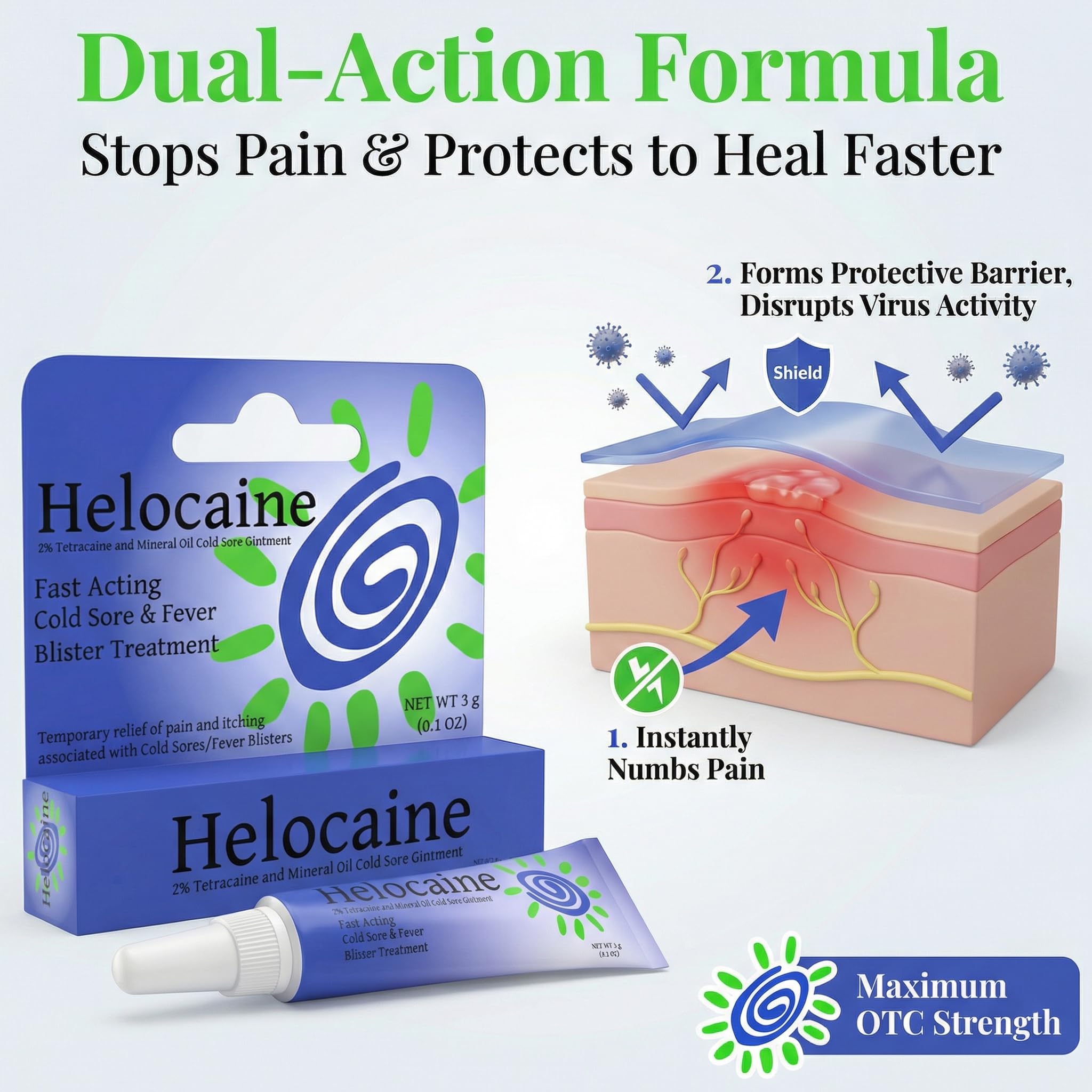 Helocaine tubo de 3 g práctico para llevar