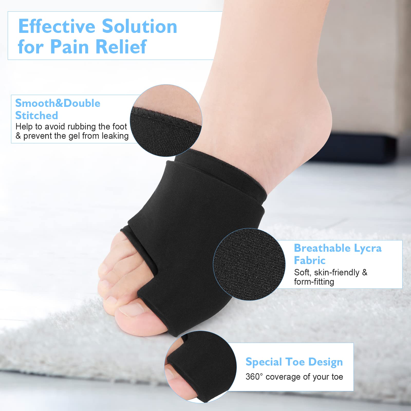 Helthrelife soporte de hielo para dedos del pie, ajuste cómodo sin cierre.