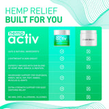 Aplicación rápida de HEMPACTIV en zonas de tensión tras el ejercicio.