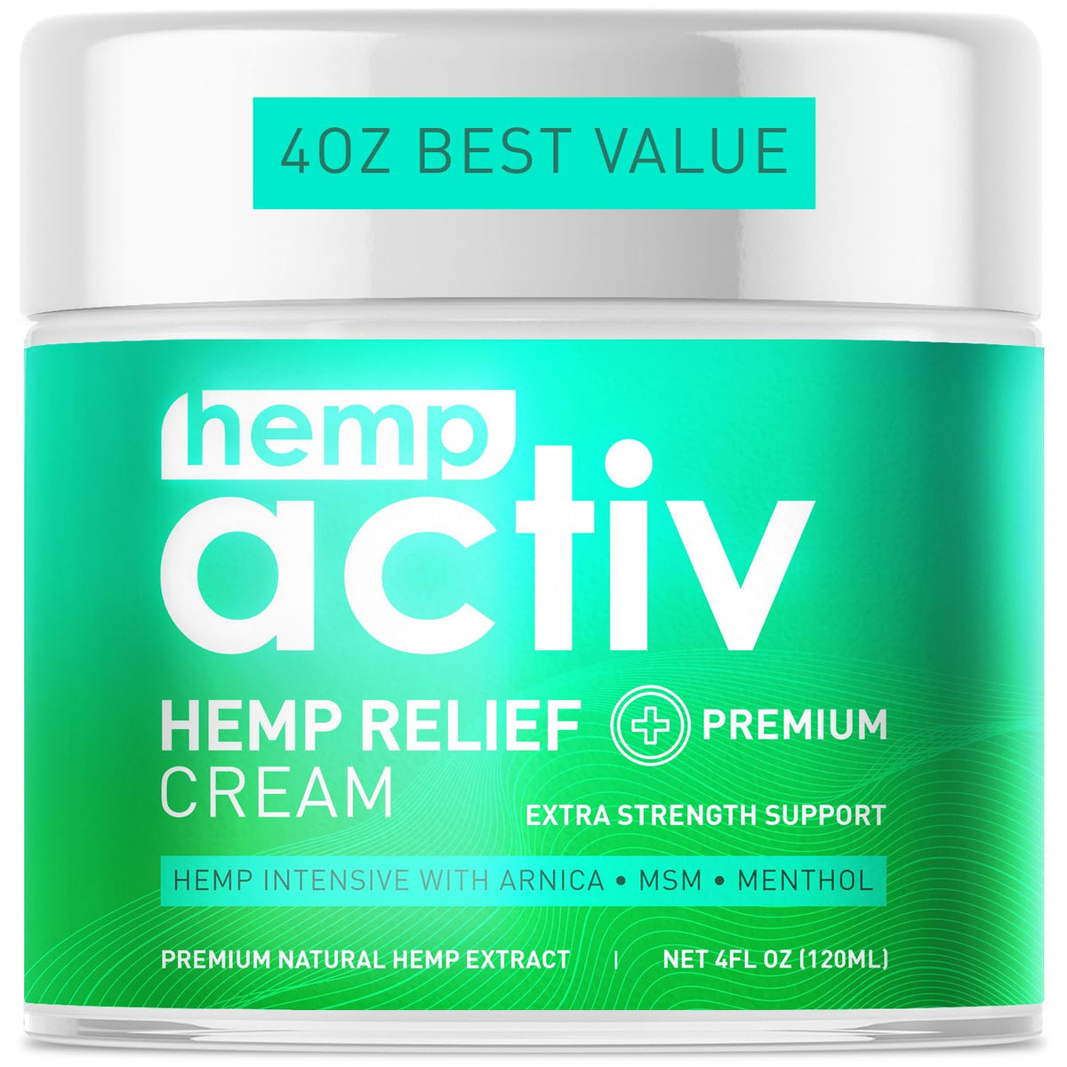 HEMPACTIV crema refrescante en botella para alivio de músculos y articulaciones.