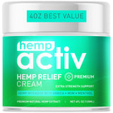 HEMPACTIV crema refrescante en botella para alivio de músculos y articulaciones.
