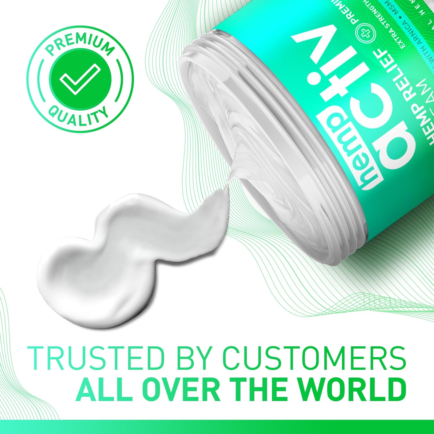 Masaje suave de la crema refrescante HEMPACTIV para tensiones diarias.