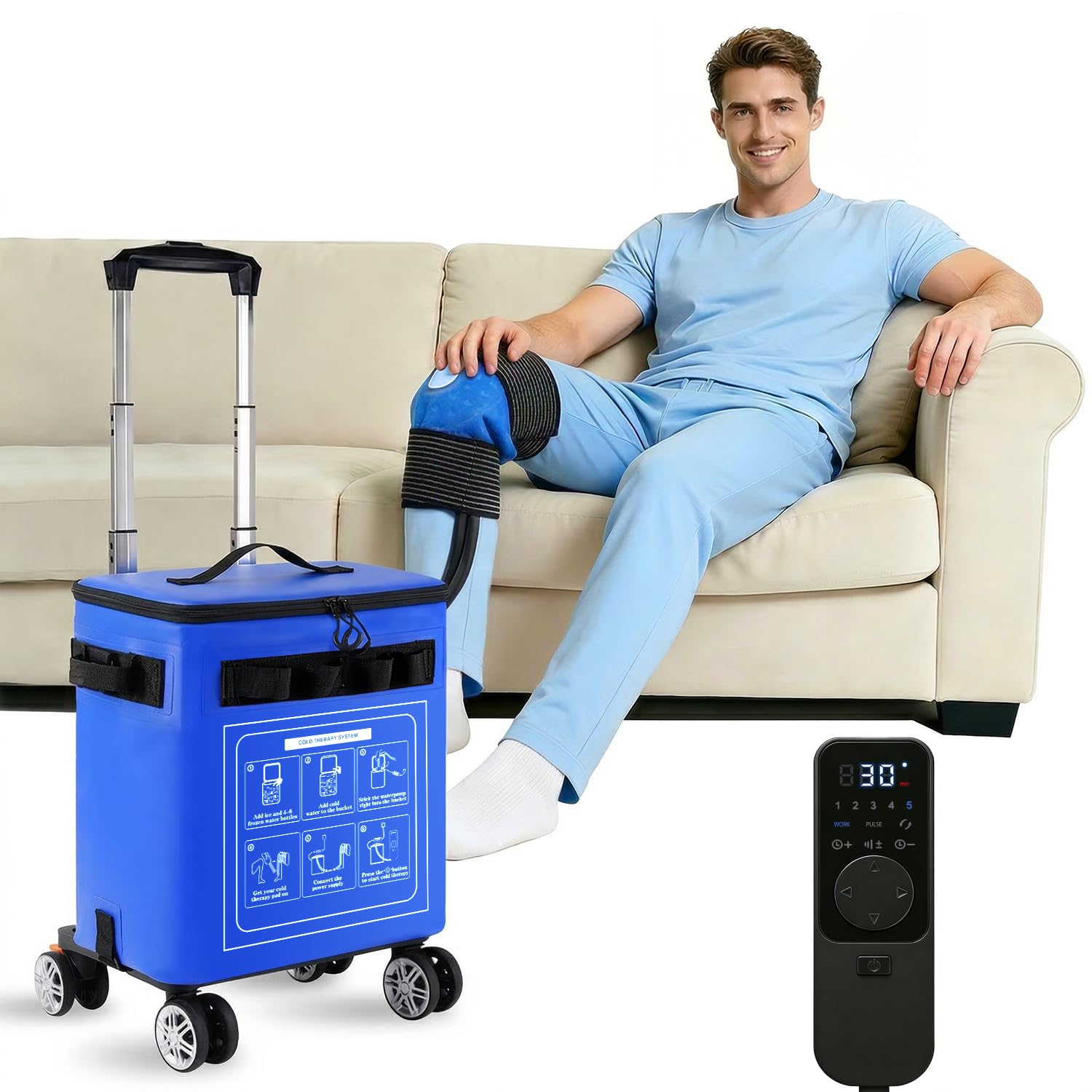 Hemei9319: máquina de frío para rodilla, alivio posible tras cirugía.