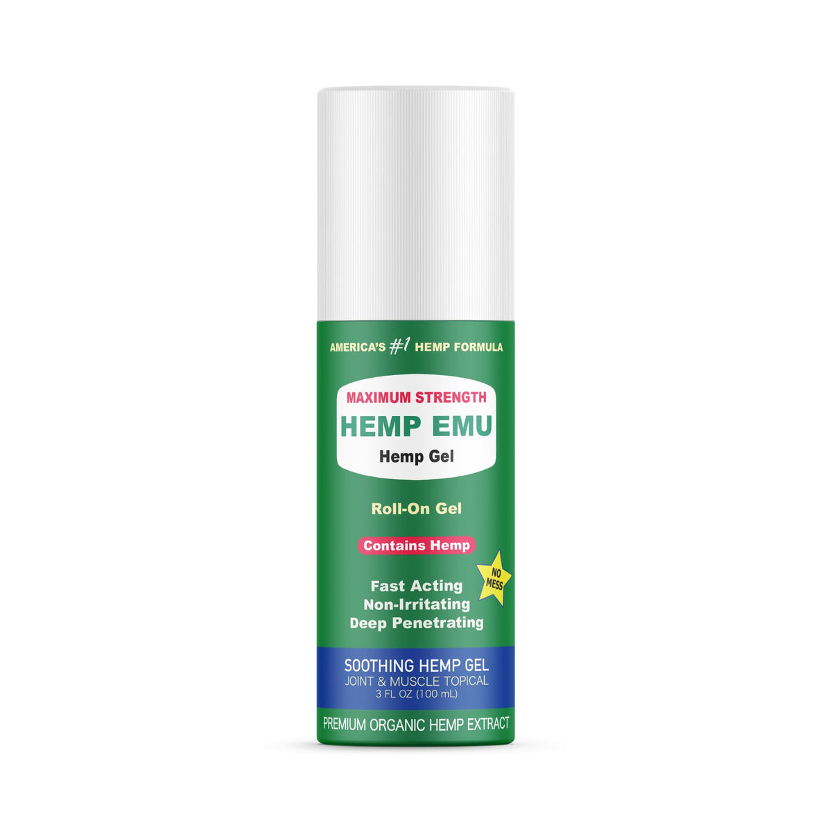 Hemp Emu Roll-On Gel: aplicador para alivio localizado sin desorden.