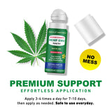 Hemp Emu Roll-On Gel: cobertura precisa para músculos y espalda con efecto calmante.