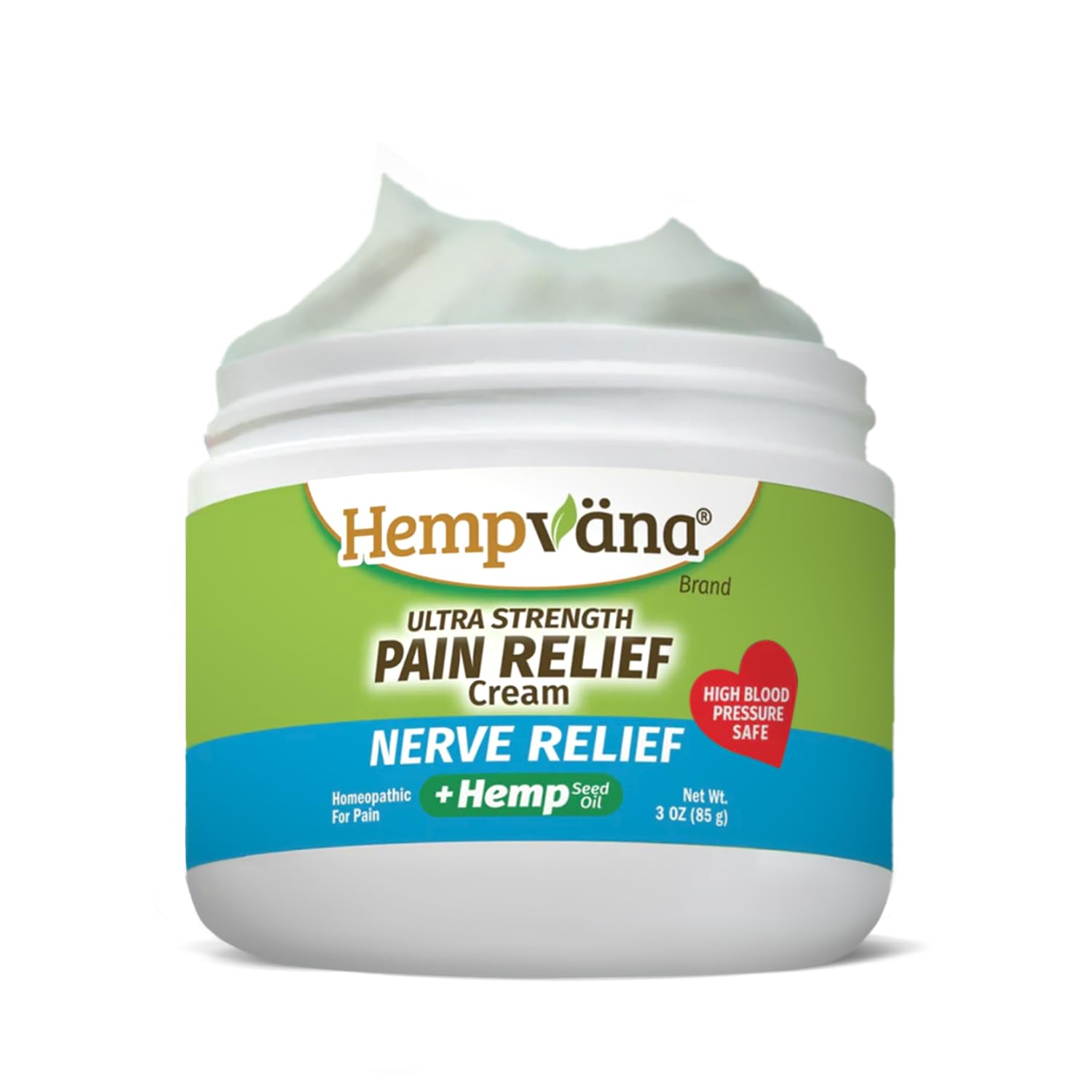 Hempvana crema alivio nervios en tarro de 90 ml para uso diario
