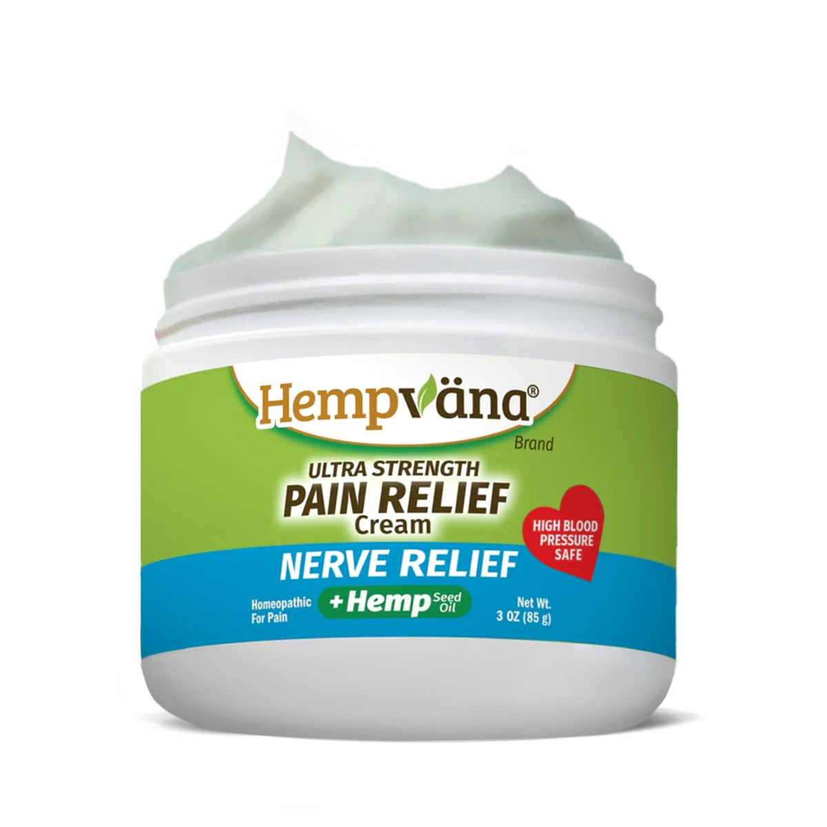 Hempvana crema alivio nervios en tarro de 90 ml para uso diario
