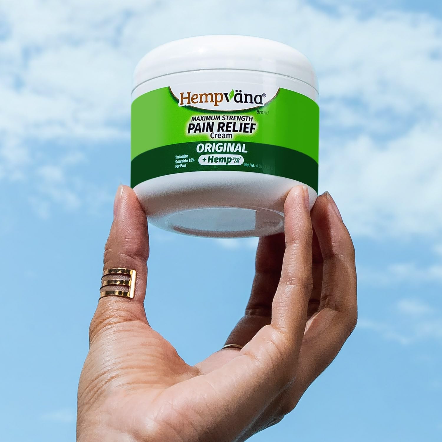 Hempvana sin olor al aplicar, sin aromas farmacéuticos.