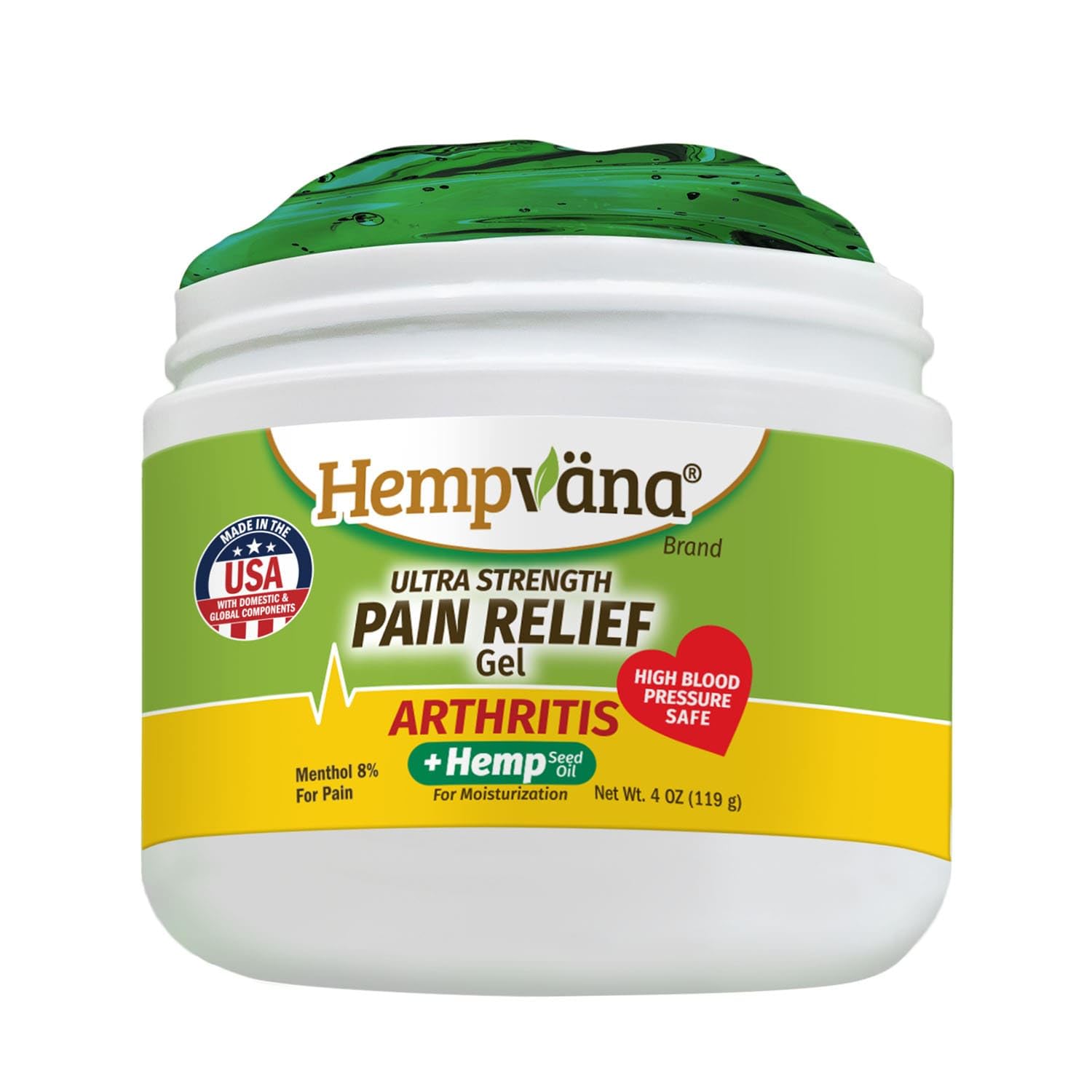 Hempvana gel alivio dolor articulaciones en botella de 3 oz para uso diario