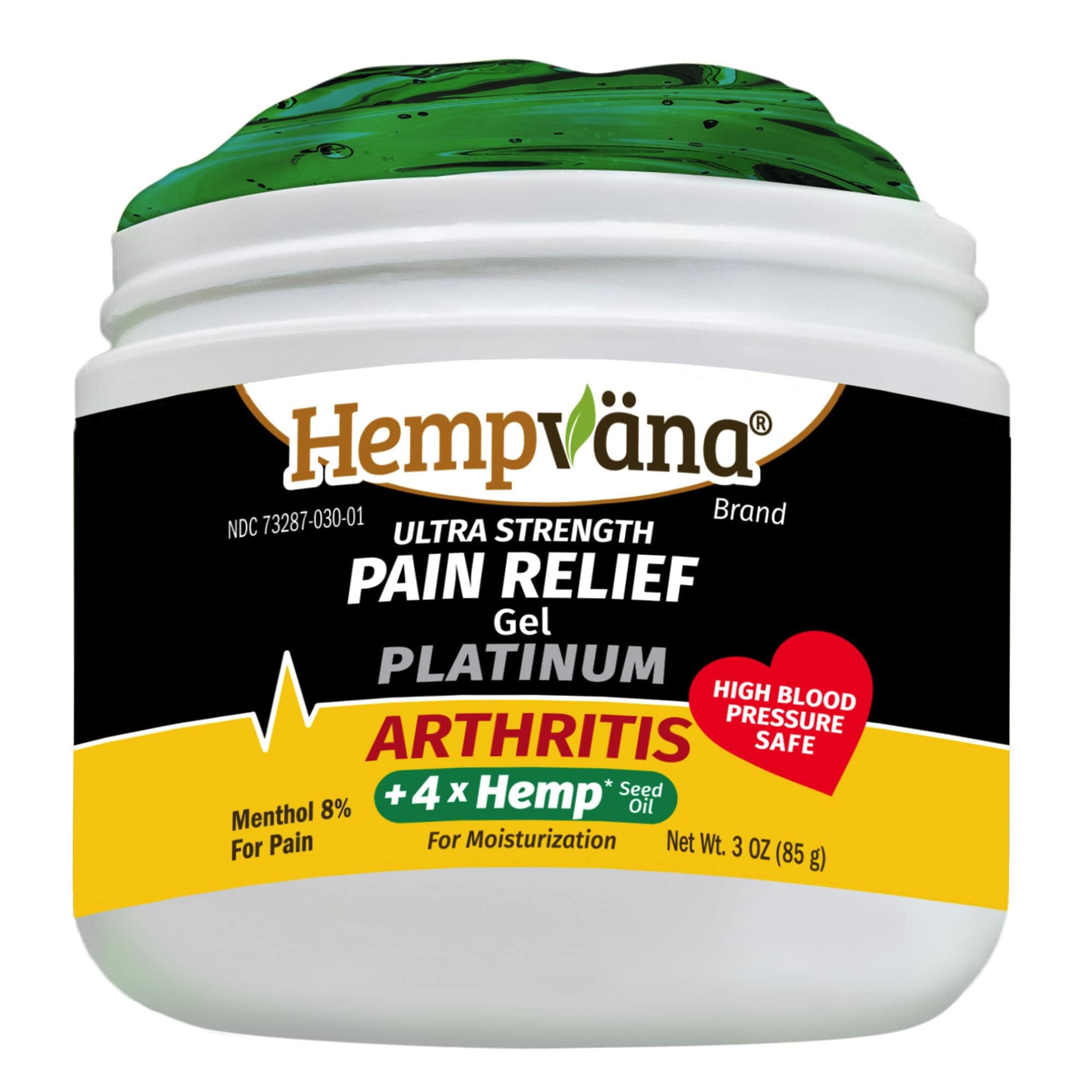 Gel platino de Hempvana en botella para uso diario.