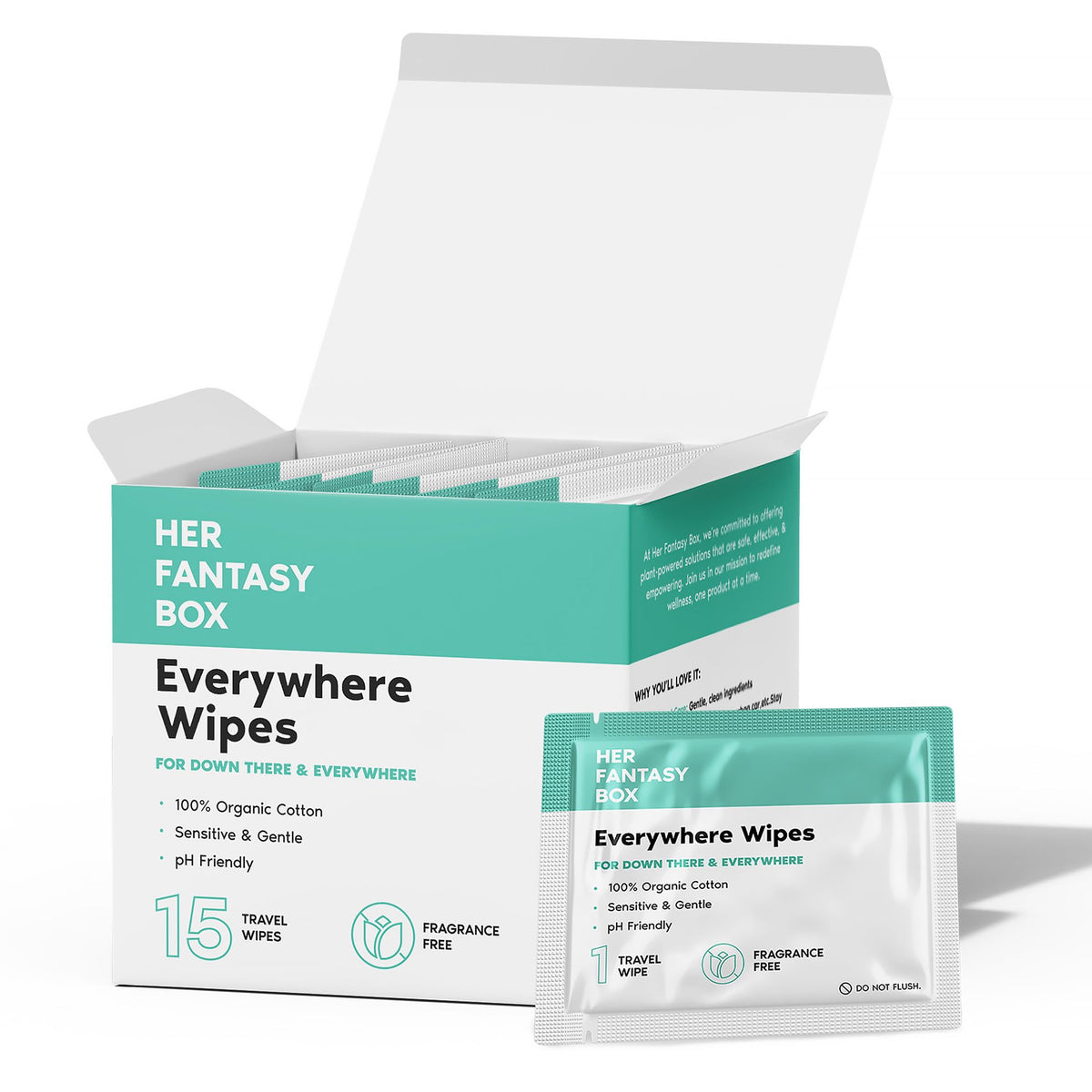 Her Fantasy Box: toallitas multiuso para rostro y cuerpo, uso íntimo delicado.