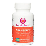 Cranberex de her vital way: cápsula frontal para uso diario y apoyo potencial del tracto urinario.