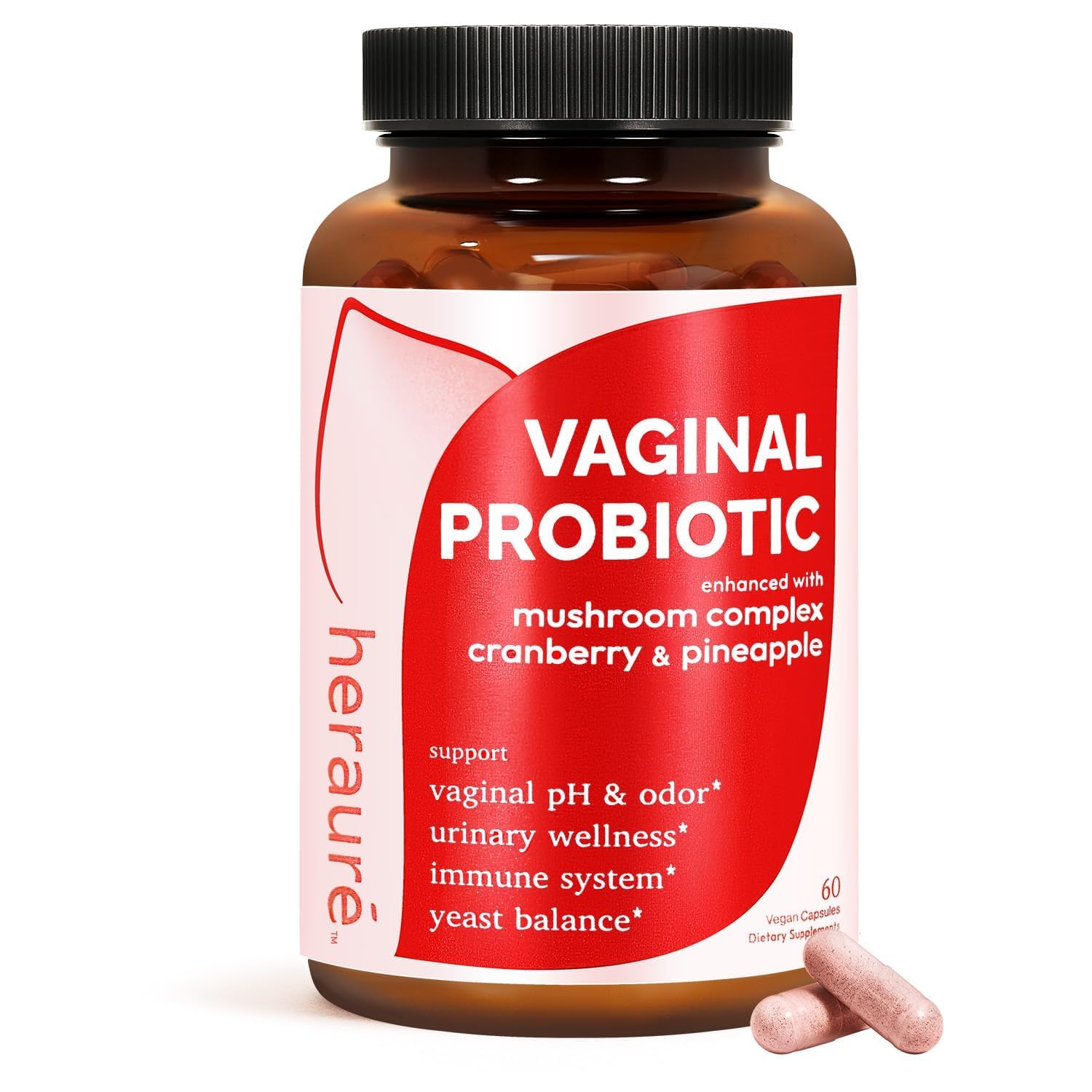 HerAuré botella-probiotico-vaginal para soporte de la salud íntima.