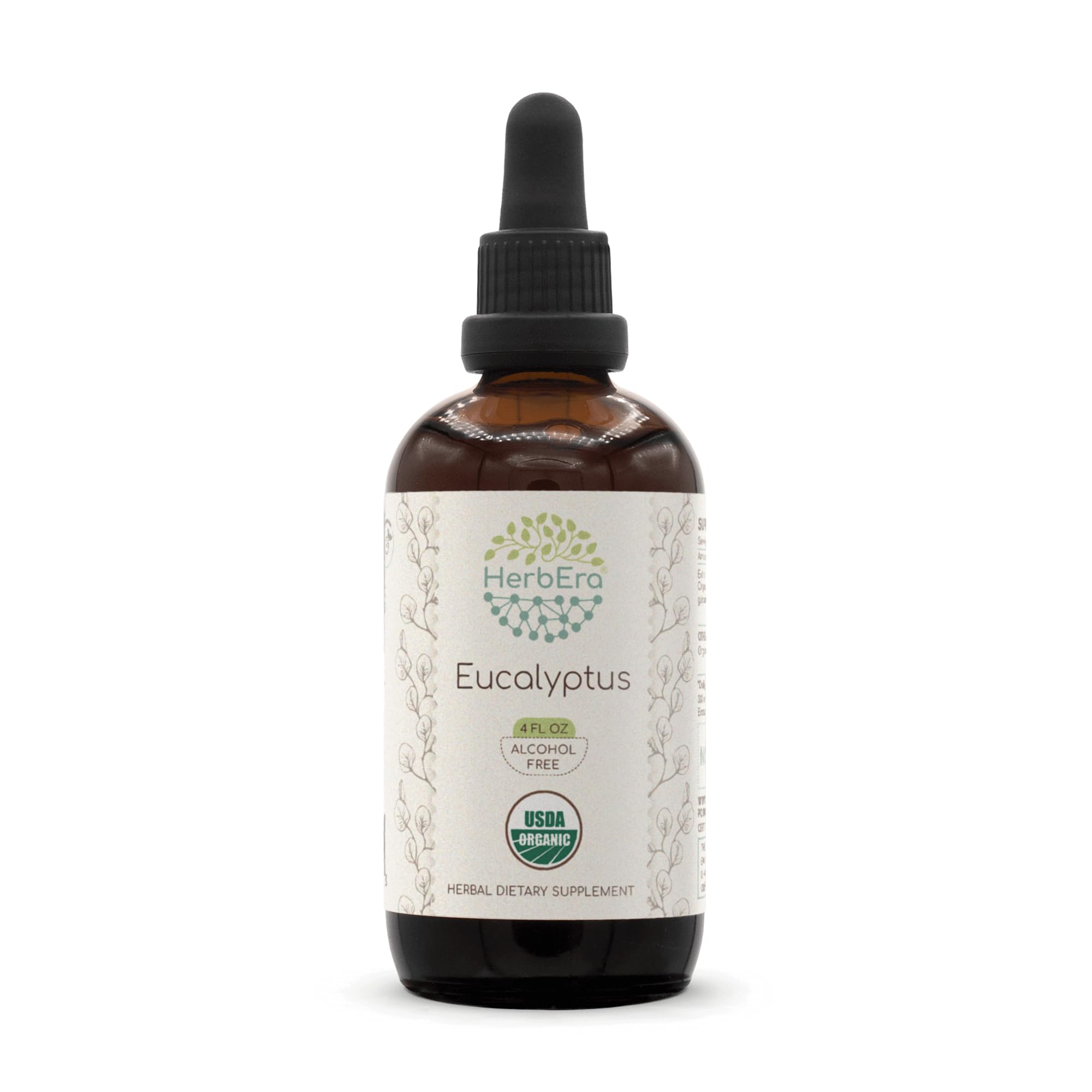 HerbEra tintura de eucalipto con hojas secas, aroma natural para aromaterapia suave.