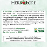 Herb Lore Shatavari dosis sublingual para uso diario