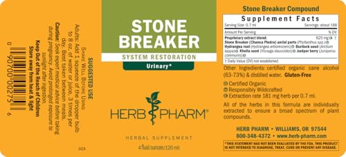 Herb Pharm Etiqueta frontal clara con datos del producto
