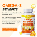 HERB PURE Omega-3 en botella, práctico para uso diario.