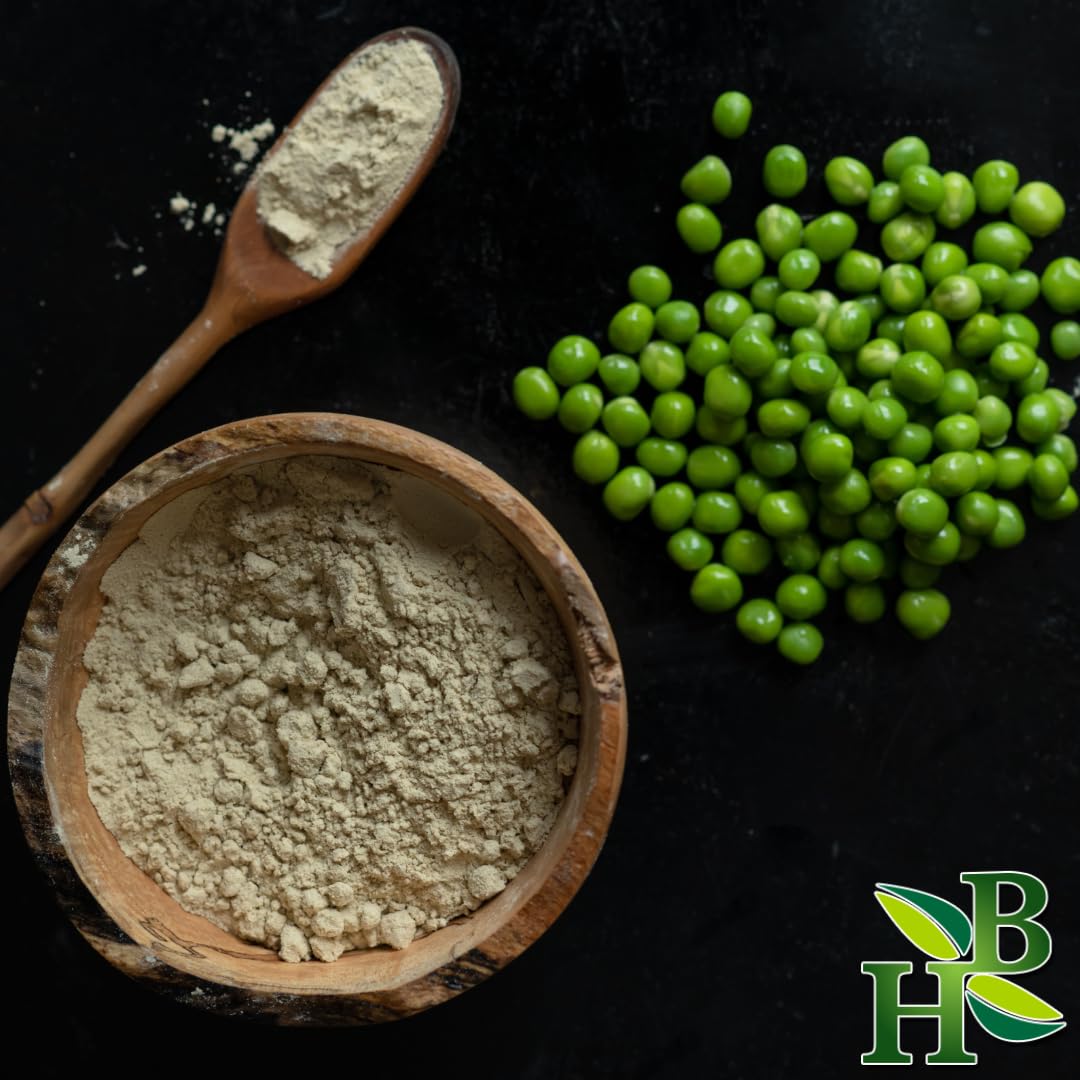 Herb To Body Proteína de guisante en polvo, empaque compacto para meriendas saludables.