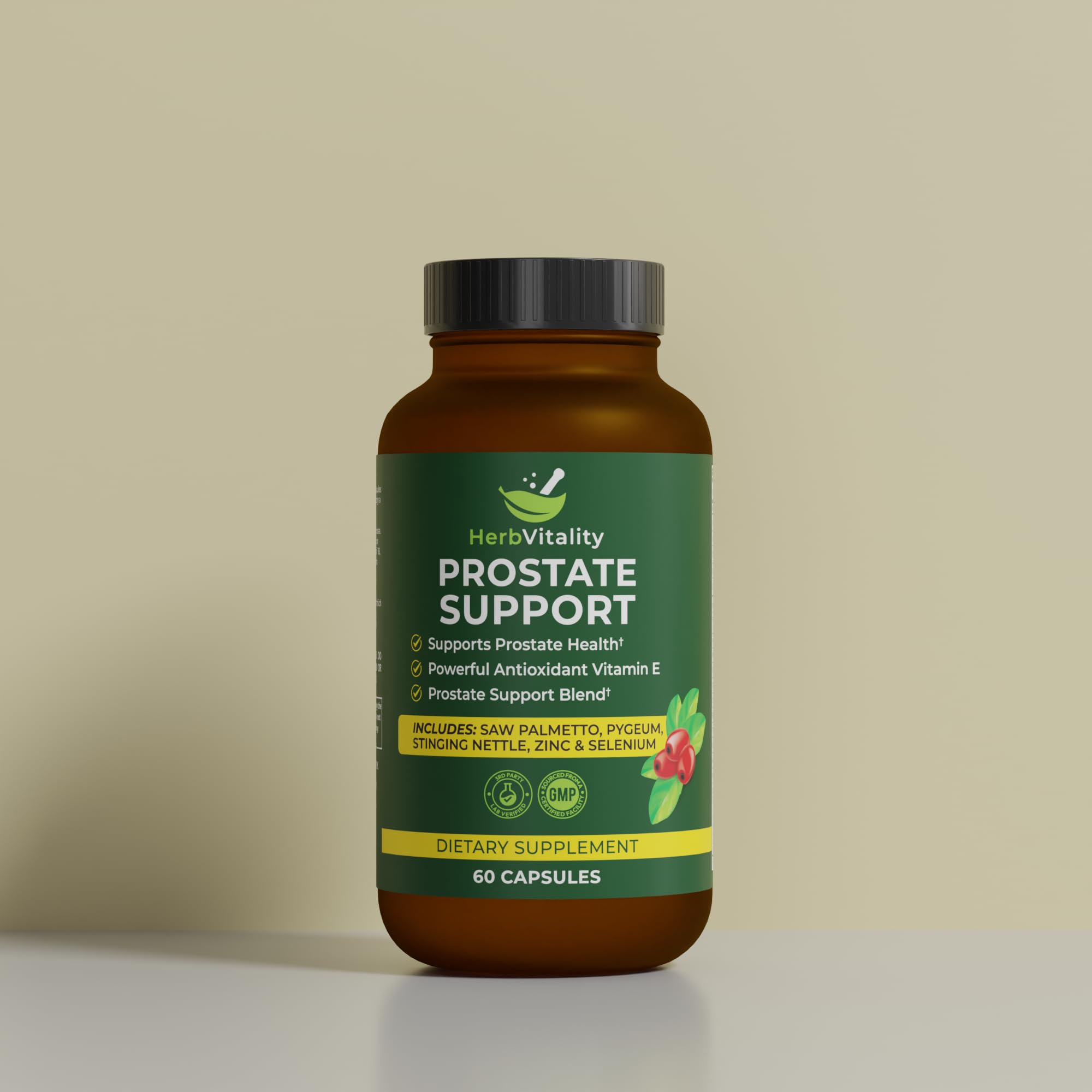 Herb Vitality Botella Prostata: presentación práctica para uso diario.