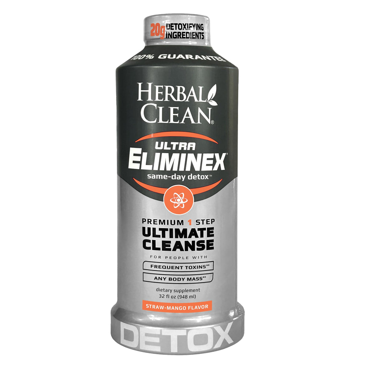 Botella Herbal Clean frente muestra el envase de 32 oz para un detox diario