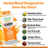 Mezcla de triphala en Herbal Clean Qcarbo16 para equilibrio y limpieza suave.