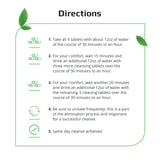Herbal Clean QTabs tabletas en blister, dosis conveniente para uso diario.