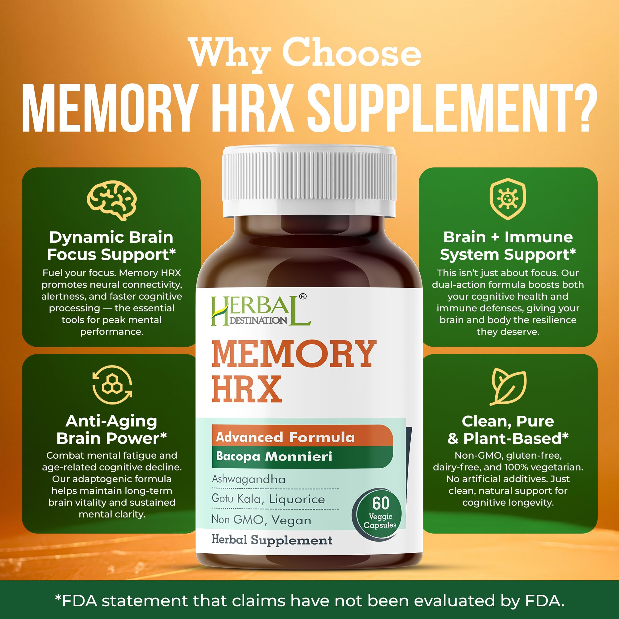 Herbal Destination Memory HRX: caja externa con diseño limpio y recomendado
