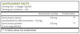 HERBAL HILLS Senna: etiqueta con certificaciones de calidad y seguridad.