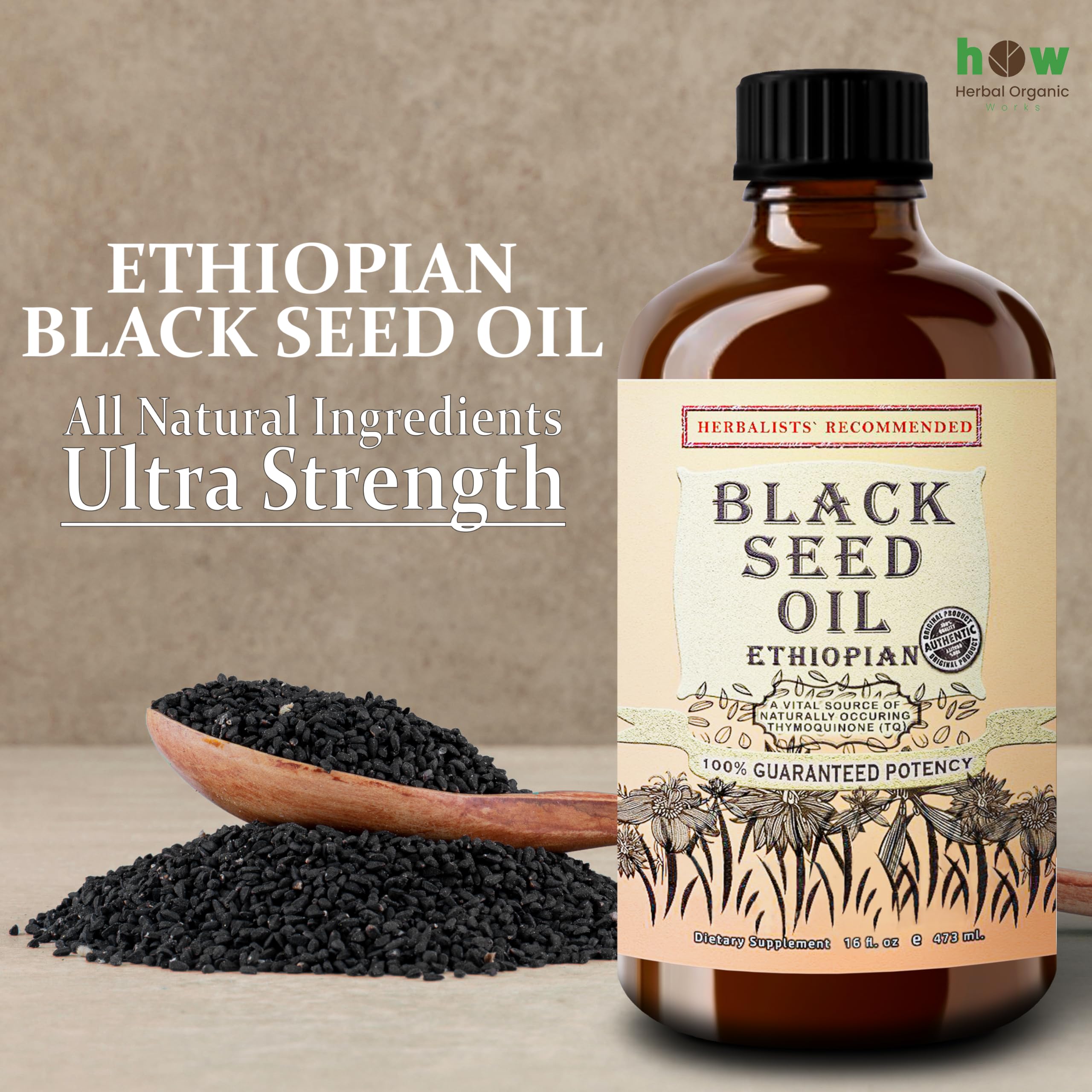 Herbal Organic Works aceite negro etíope nutre piel y fortalece el cabello.