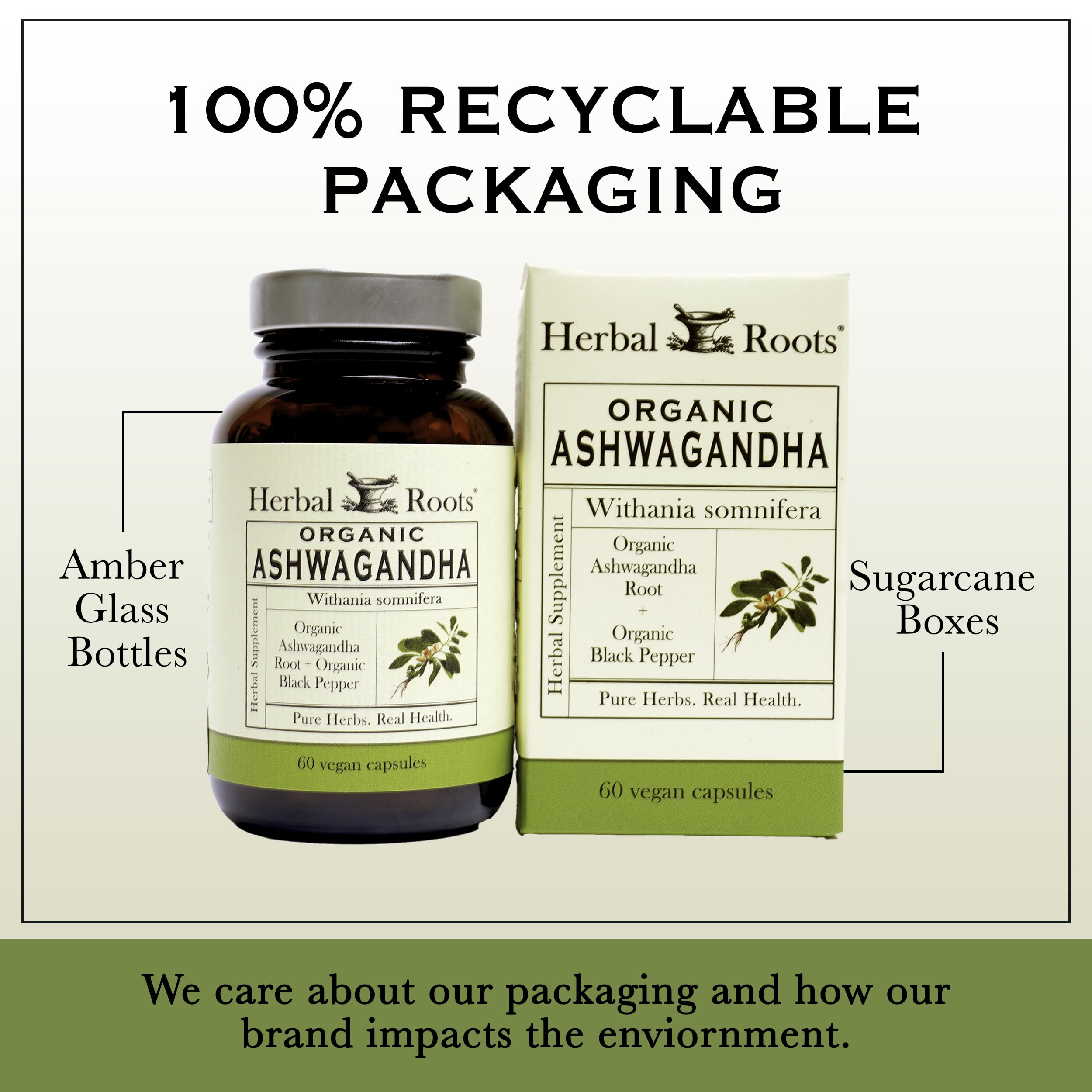 Botella Herbal Roots sobre mesa, ideal para rutina matutina