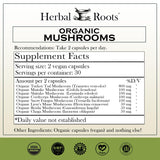Herbal Roots Botella cápsulas veganas: dosis conveniente para una rutina saludable.