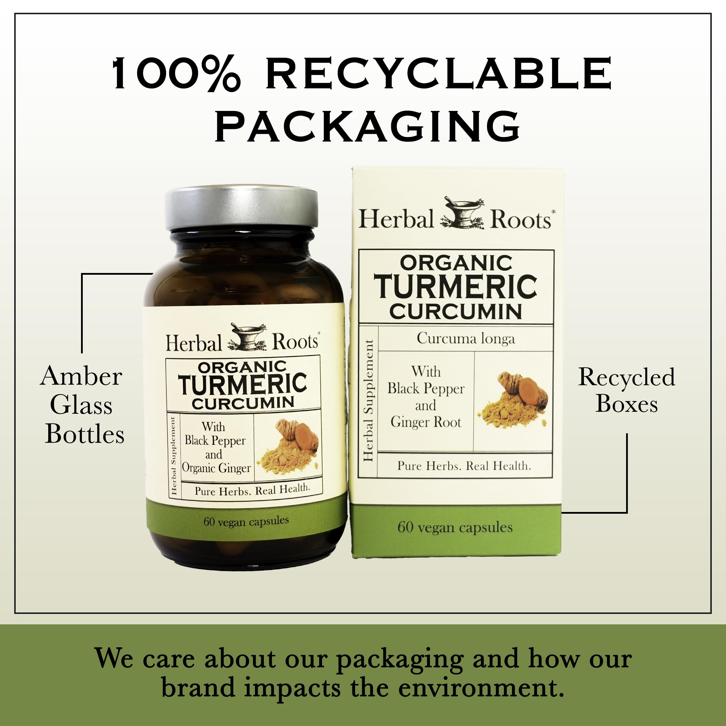 Herbal Roots: caja de cartón con información clara para compra consciente.